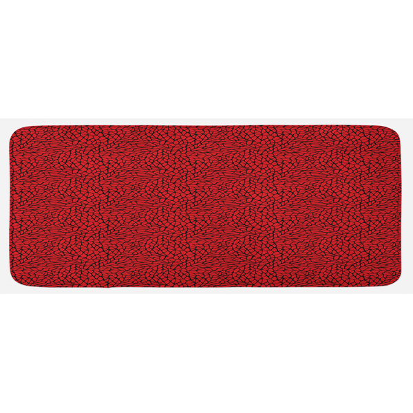 East Urban Home Ambesonne Red And Black Kitchen Mat, Abstract Pattern